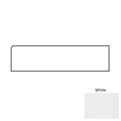 Soho White Ceramic Wall Trim - 4" x 8" Bullnose - Matte