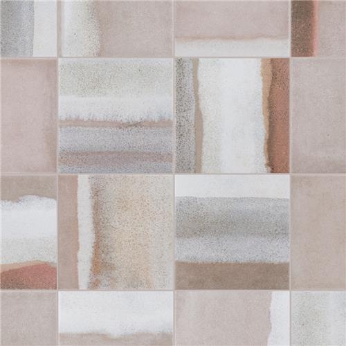 Matter Canvas Taupe Red Porcelain Tile - Mixed - 6" X 6"