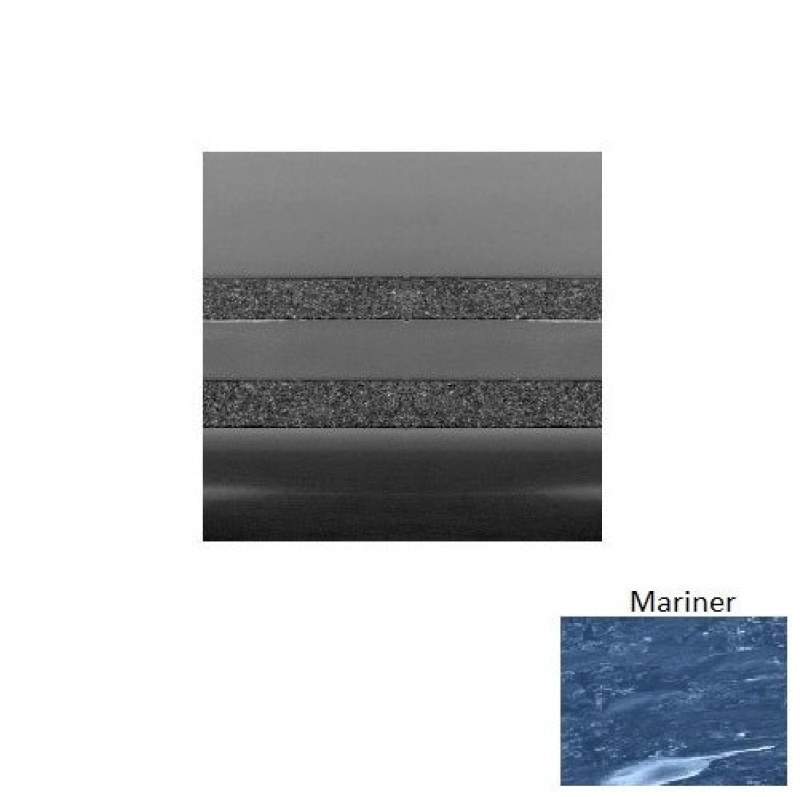 Marbleized 50 Mariner Light Duty With Two 3/4 Inch Strips Rubber (Sq) With Safety Yellow Abrasive Strip Stair Tread - Smooth