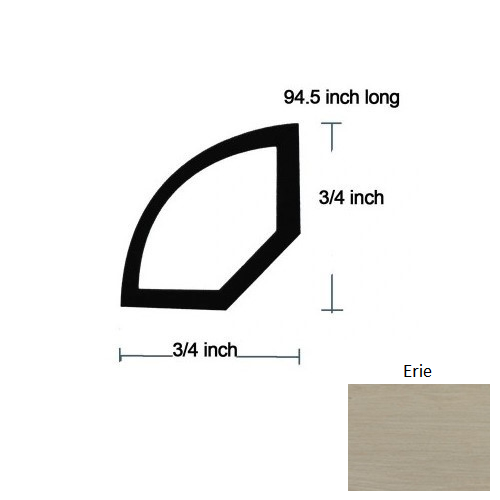 Lakeview Erie Laminate Wood Moulding / Trim - 94.5" Quarter Round - Embossed