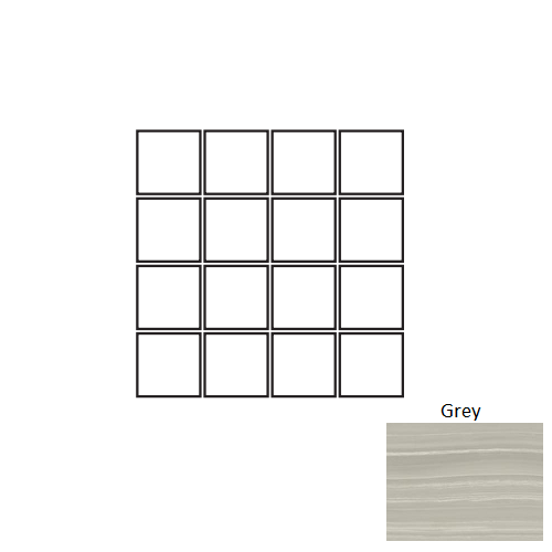 Hematite Grey Porcelain Mosaic - 3" X 3" - Matte