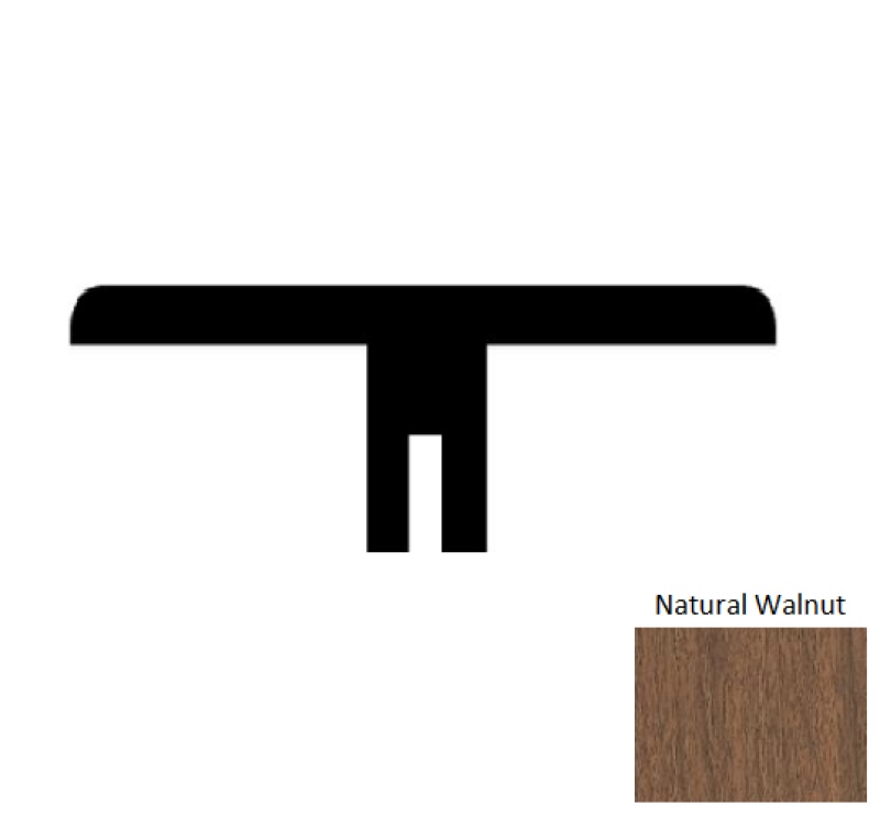 Natural Walnut Hardwood T Molding 2" x 84"