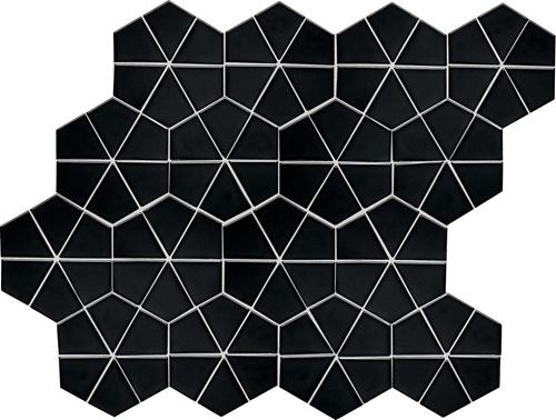Stagecraft Black Ceramic Mosaic - 6" X 6" Kaleidoscope