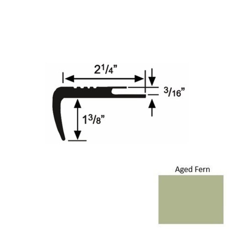 Solid 17 Aged Fern Rubber Undercut Carpet Nosing