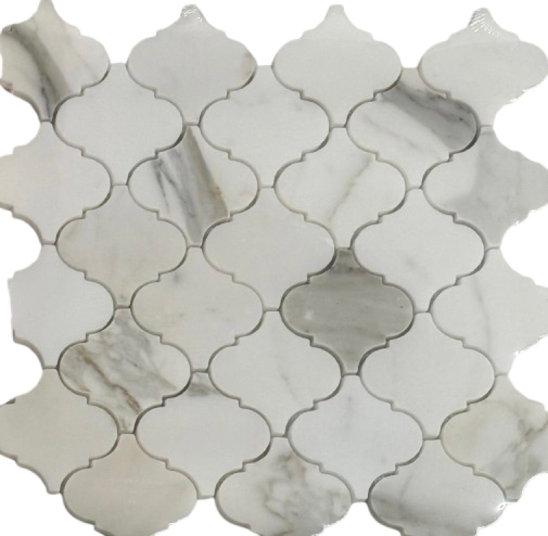 Calacatta Gold Casablanca Marble Mosaic - Arabesque - Polished