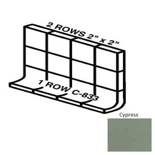 Keystones Unglazed Mosaic Cypress Porcelain Wall Trim - 5" X 12" Built Up Base (Mb5a) - Matte