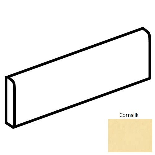 Color Wheel Classic Cornsilk Ceramic Wall Trim - 2" X 6" Bullnose 6" Side - Glossy