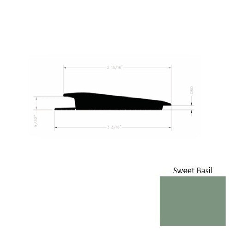 Solid 73 Sweet Basil Rubber Rolling Traffic Transition - 3 3/16" X 9 Ft (108") X 1/4" - 0.080"