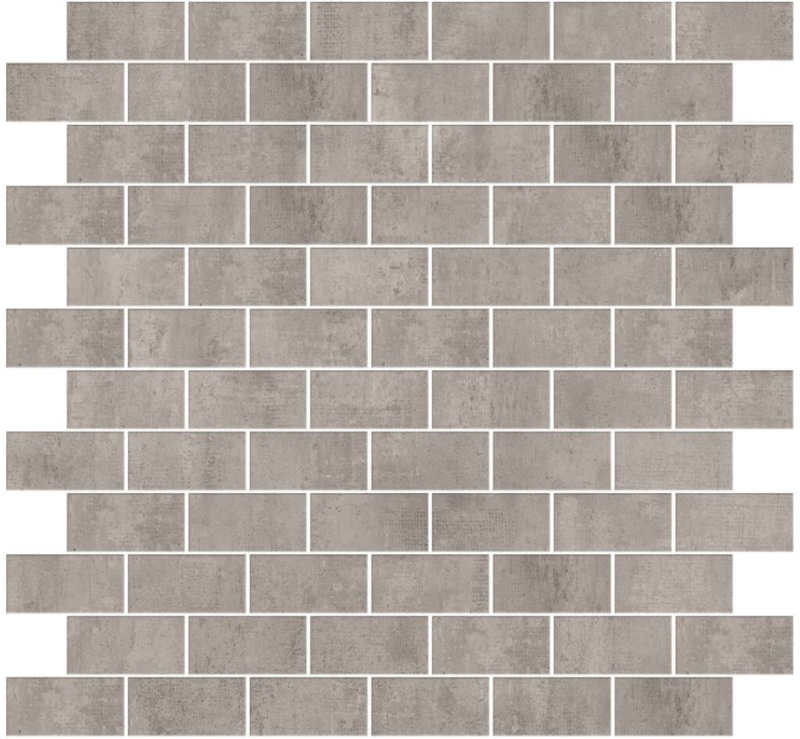 Runway Fog Porcelain Mosaic - 1" X 2" Brick - Honed