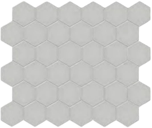 Soho Loft Grey Ceramic Mosaic - 2" Hexagon - Matte