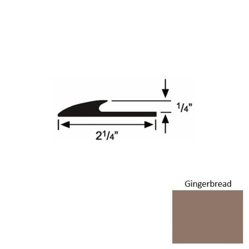 Solid 38 Gingerbread Rubber Glue-Down Carpet Edge