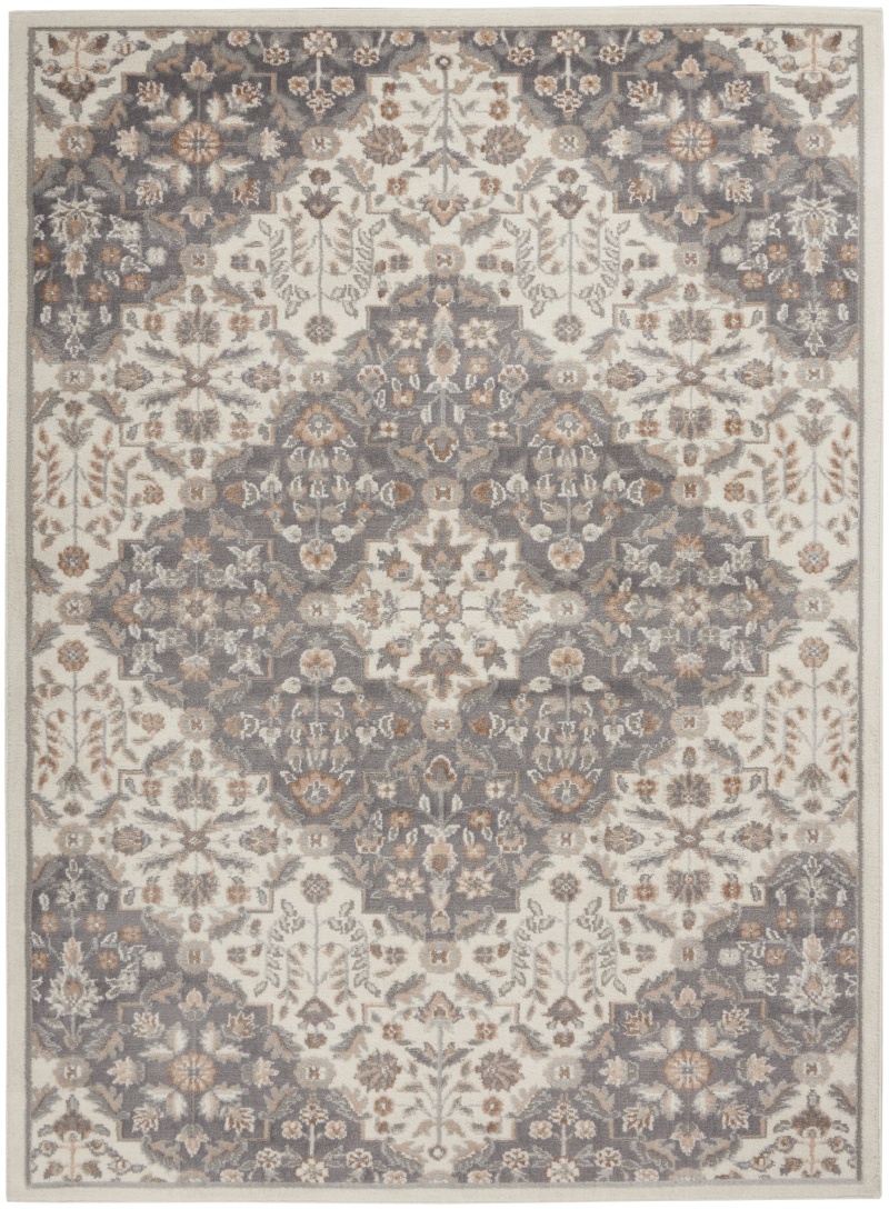 Elation Etn08 Ivory Grey Polypropylene Area Rug