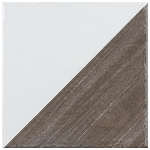 Triangle Rustique Brown Ceramic Tile - Glossy - 6" X 6"