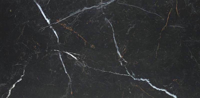 Markina Gold Black Porcelain Tile - Polished - 24" X 48"
