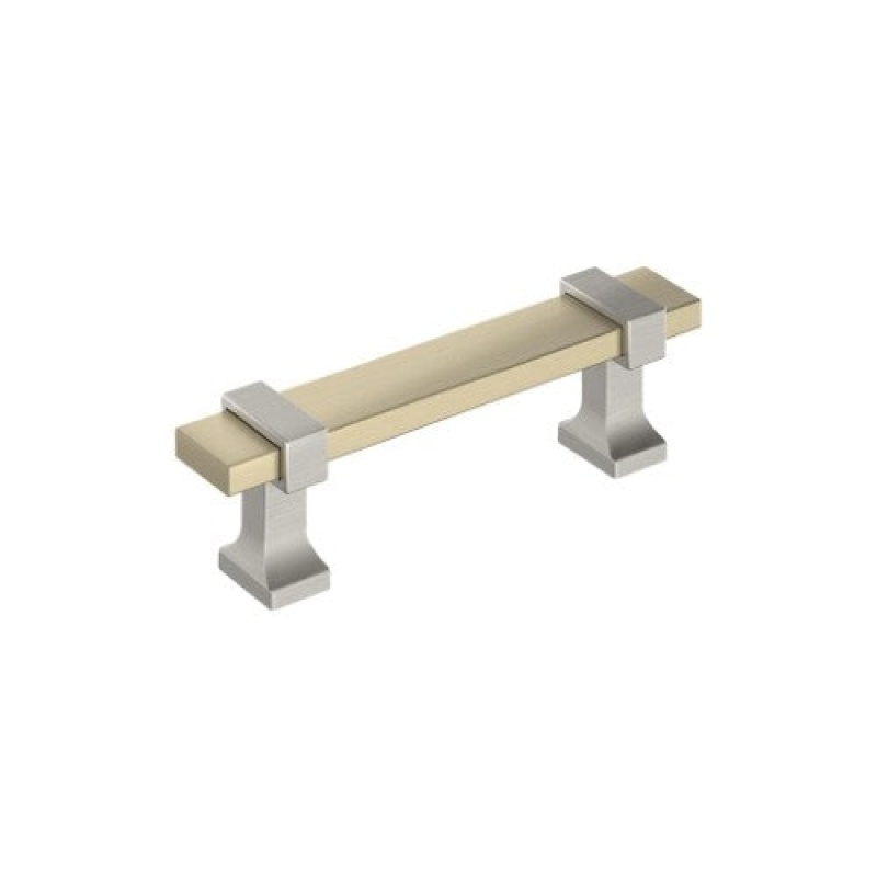 Overton Zinc Bar Cabinet Pull - Golden Champagne / Satin Nickel