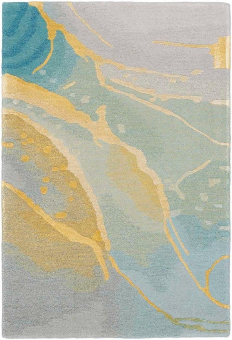 Prismatic Grey Seafoam Prs27 Wool Blend Contemporary Area Rug - 9 Ft X 12 Ft - Grey Seafoam