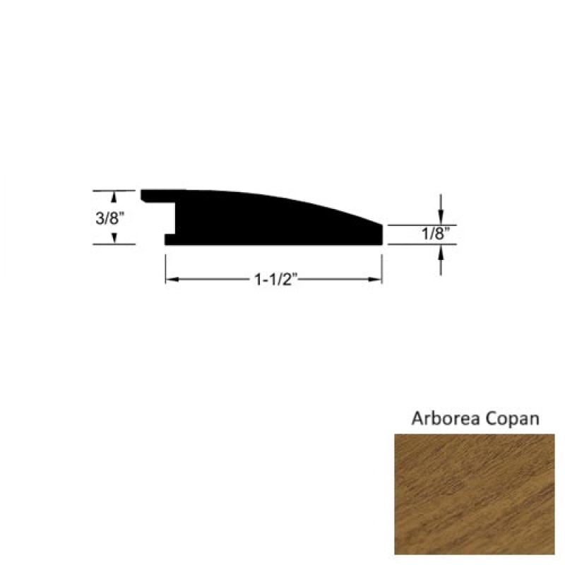 Castillo Arborea Copan Hardwood Moulding / Trim - 1 1/2" X 78" Reducer - Urethane