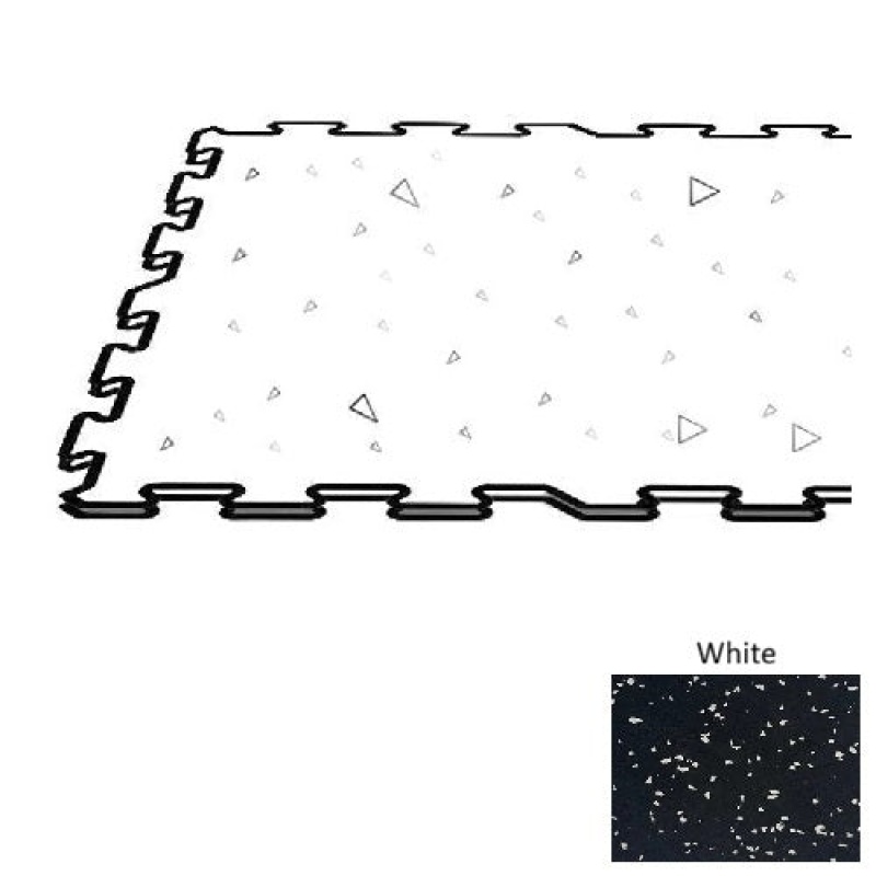 White Versatread Rubber Flooring Puzzle Tile 8 Pzl - 24" X 24"