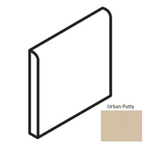 Keystones Unglazed Mosaic Urban Putty Bullnose Trim