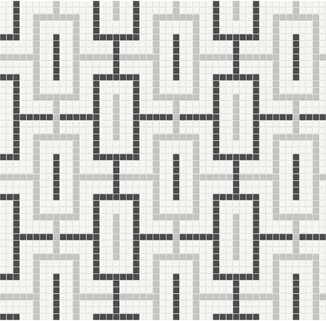 Soho Midnight Blend Porcelain Mosaic - Chain Pattern - Matte