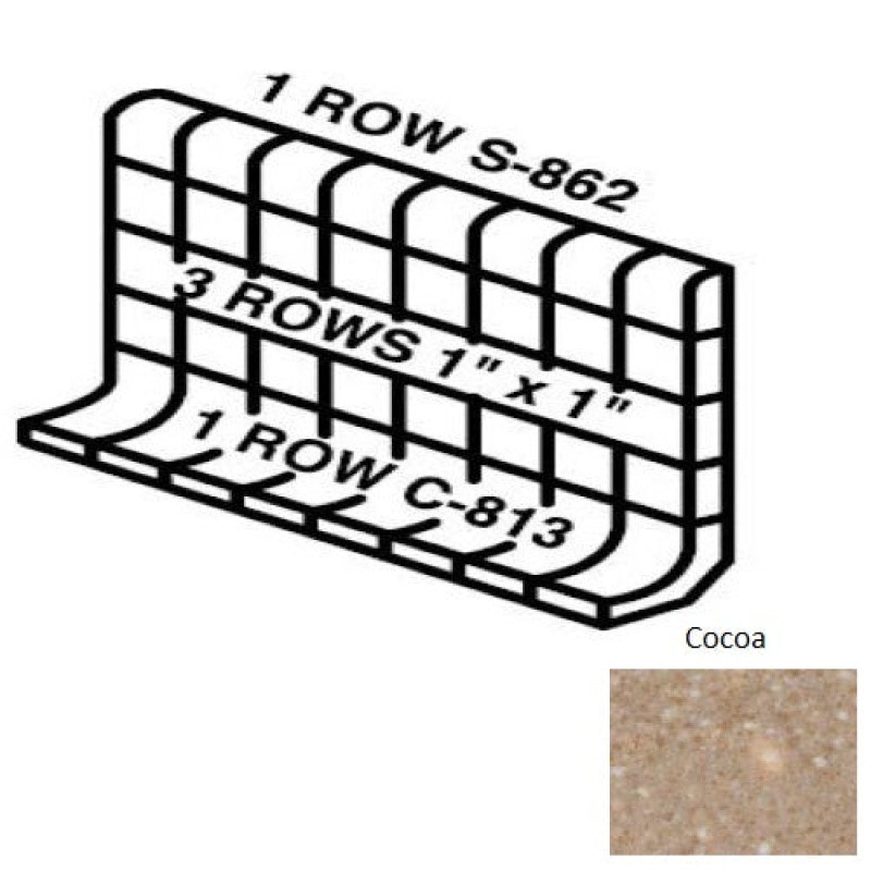 Unglazed Mosaics Cocoa Porcelain Wall Trim - 5" X 12" Built Up Base (Mt5g) - Unglazed