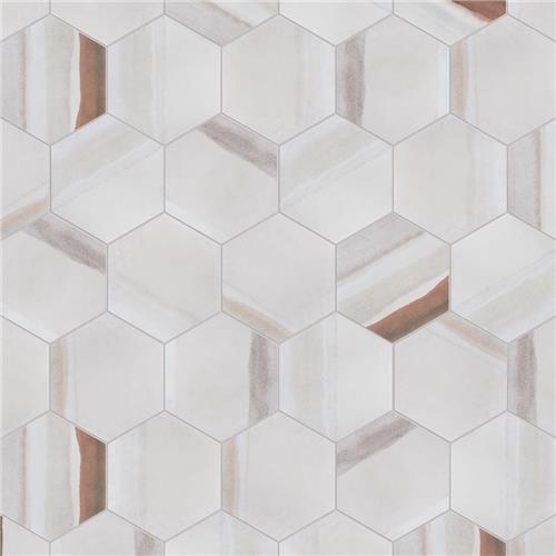 Matter Canvas Hex Bone Red Porcelain Tile - Mixed - 7 7/8" X 9" Hexagon