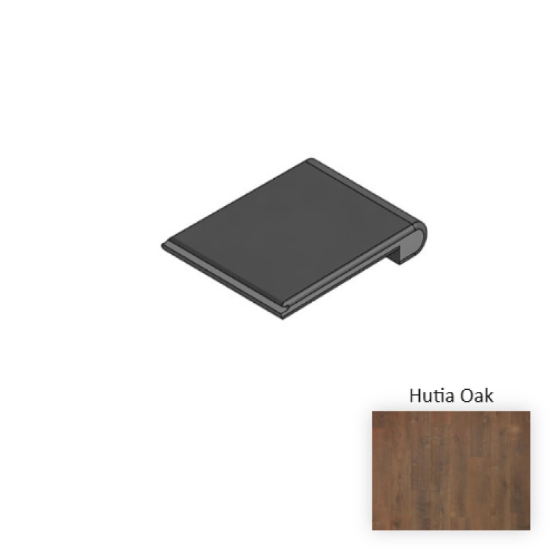 Naturetek Plus Abreeza Hutia Oak Laminate Wood Moulding / Trim - 84" Flush Stair Nose - Textured
