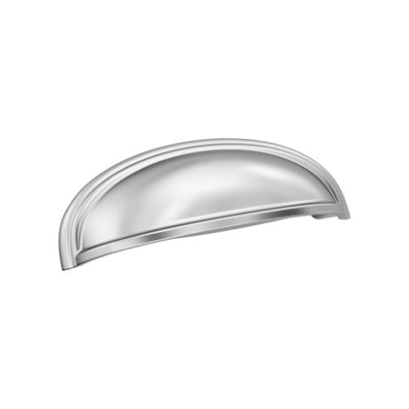 Ashby Zinc Cabinet Cup Pull - Polished Chrome - 3" (76 Mm) & 4" (102 Mm) Center To Center