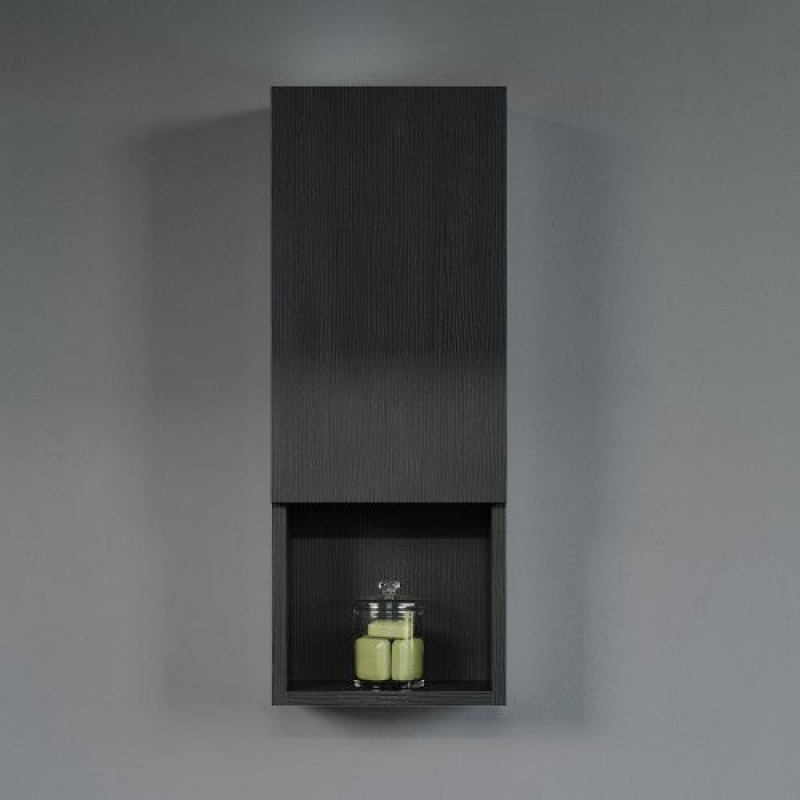 Nero Wood Wall Mounted Bathroom Cabinet - 12" X 6" X 31 1/2" - Nero