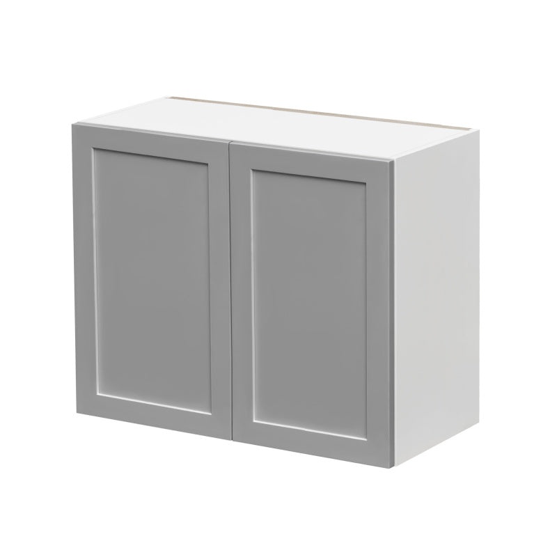 Mallorca Dolphin Gray Shaker Wood Kitchen Wall Cabinet - 33" X 12" X 30" (Assembly Required) - Dolphin Gray