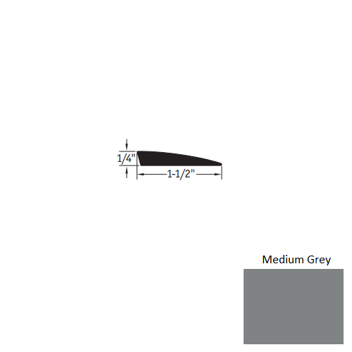 Johnsonite Medium Grey Vinyl Moulding / Trim - 1/4" X 12 Ft (144") Carpet Reducer - Carpet Reducer