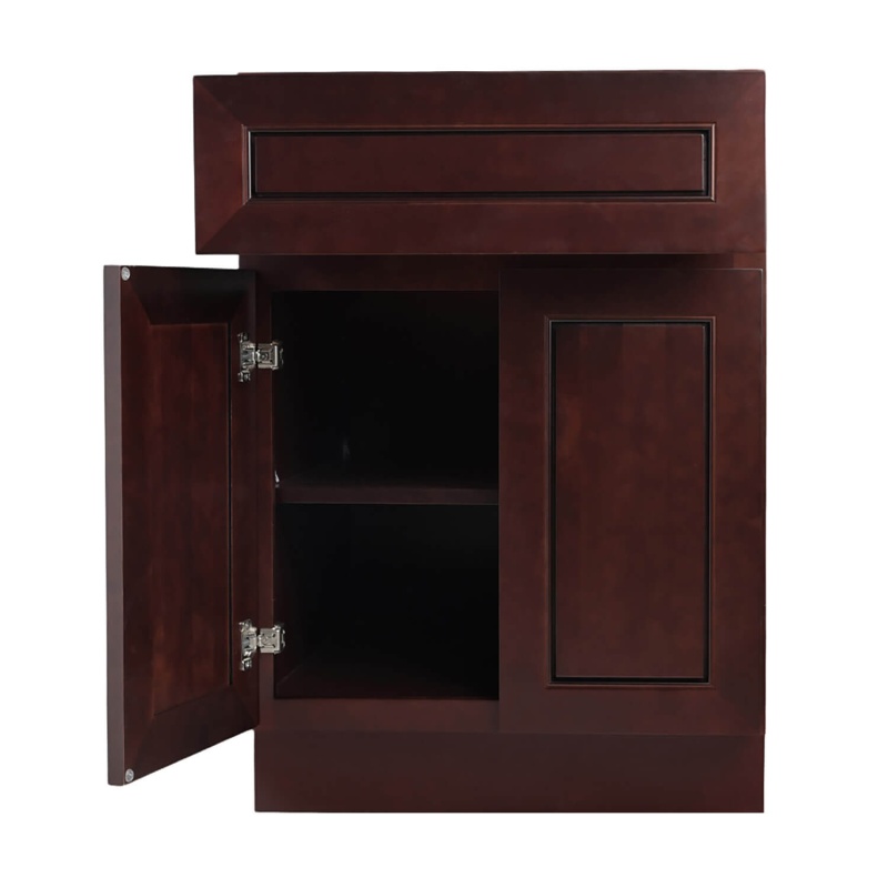 Chocolate Mahogany Wood Kitchen Base Cabinet - 24" X 24" X 34.5" (Assembly Required) - Chocolate Mahogany