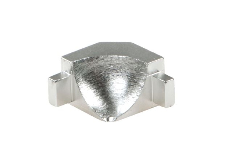Dilex Ahka 90 Degree Inside Corner Metal Tile Edging Trim - Brushed Chrome Anodized Aluminum - 9/16" X 1"
