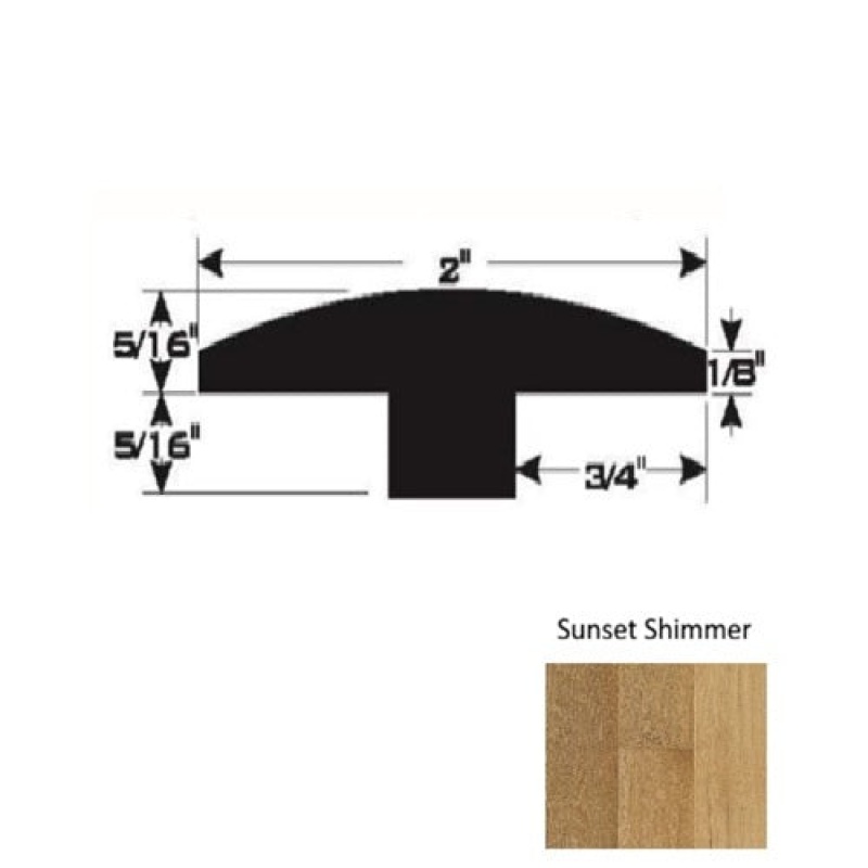 Sunset Shimmer Hardwood Moulding / Trim - 90" T Molding - Ultra Low Gloss Urethane