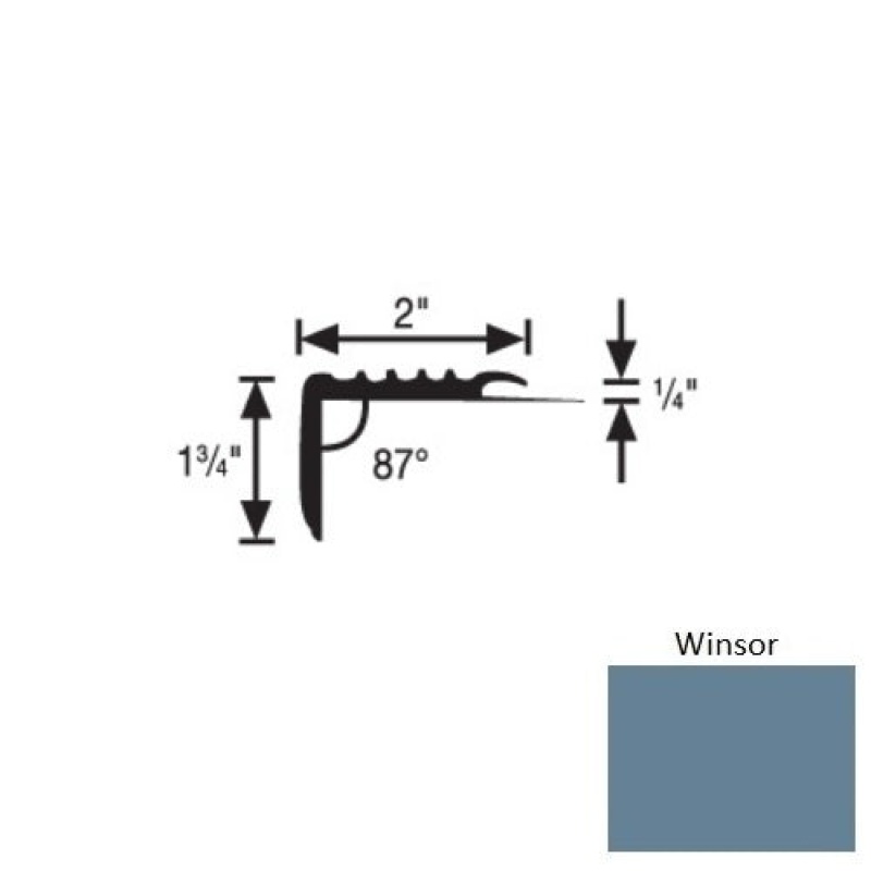 Flextones Winsor Vinyl 171 Carpet Stair Nosing - 2" X 12 Ft - Thermoplastic