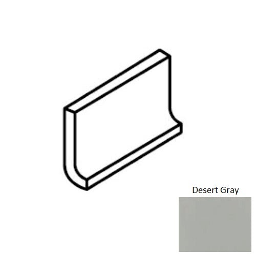 Color Wheel Classic Desert Gray Ceramic Wall Trim - 3" X 6" Flat Top Cove Base