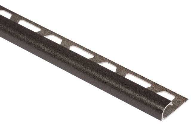 Rondec Bullnose Metal Tile Edging Trim - Dark Anthracite Color Coated Aluminum