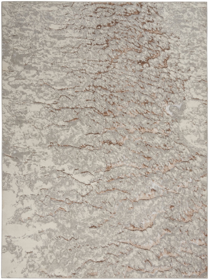Metallic Grey Mocha Polyester Glam Area Rug, 6 Ft x 9 Ft