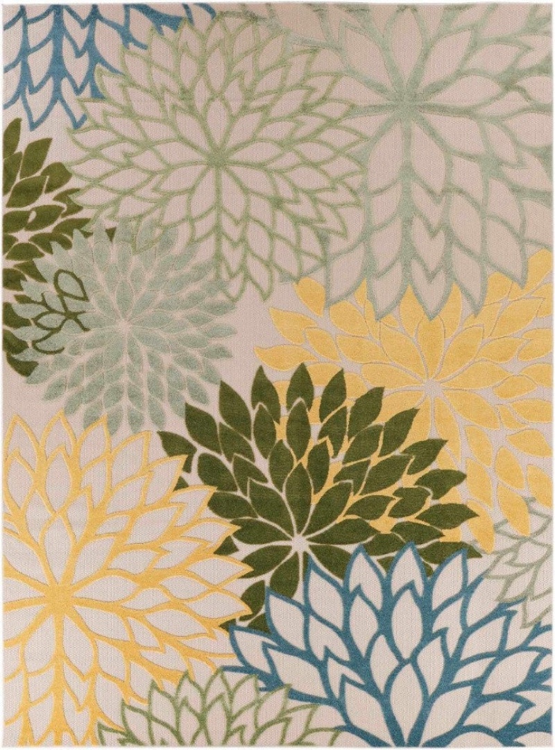 Aloha Green Multicolor Alh05 Polypropylene & Polyester Contemporary Area Rug - 8 Ft X 11 Ft - Green Multicolor