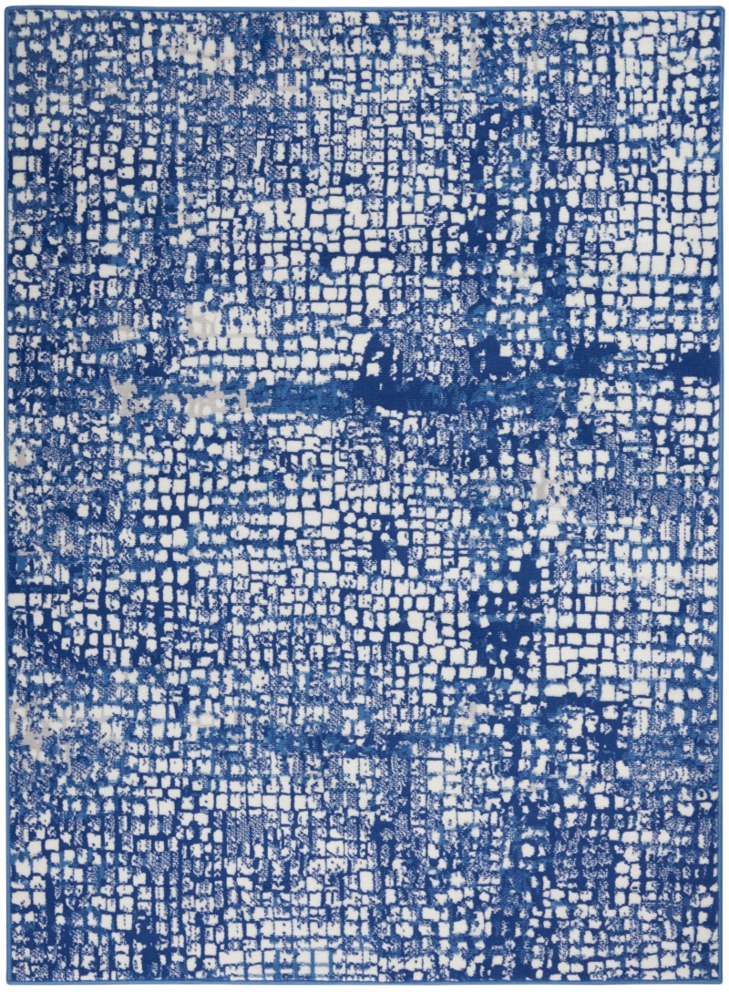 Whimsicle Whs07 Ivory Navy Polypropylene Modern Area Rug
