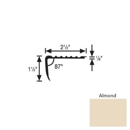 Flextones Almond Vinyl 201 Overlap Stair Nosing