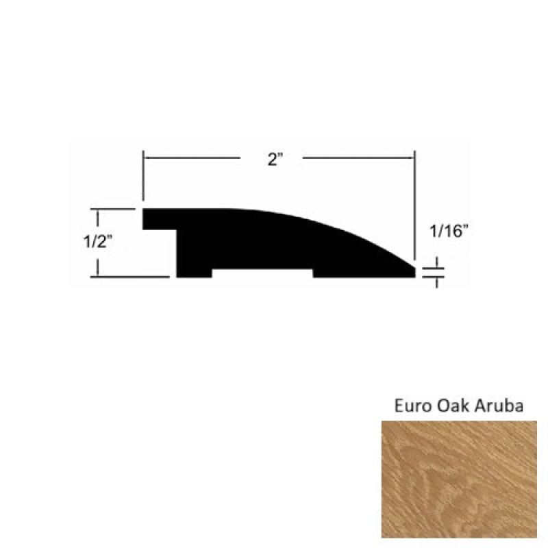 Islands Euro Oak Aruba Hardwood Moulding / Trim - 2" x 78" Reducer - Urethane