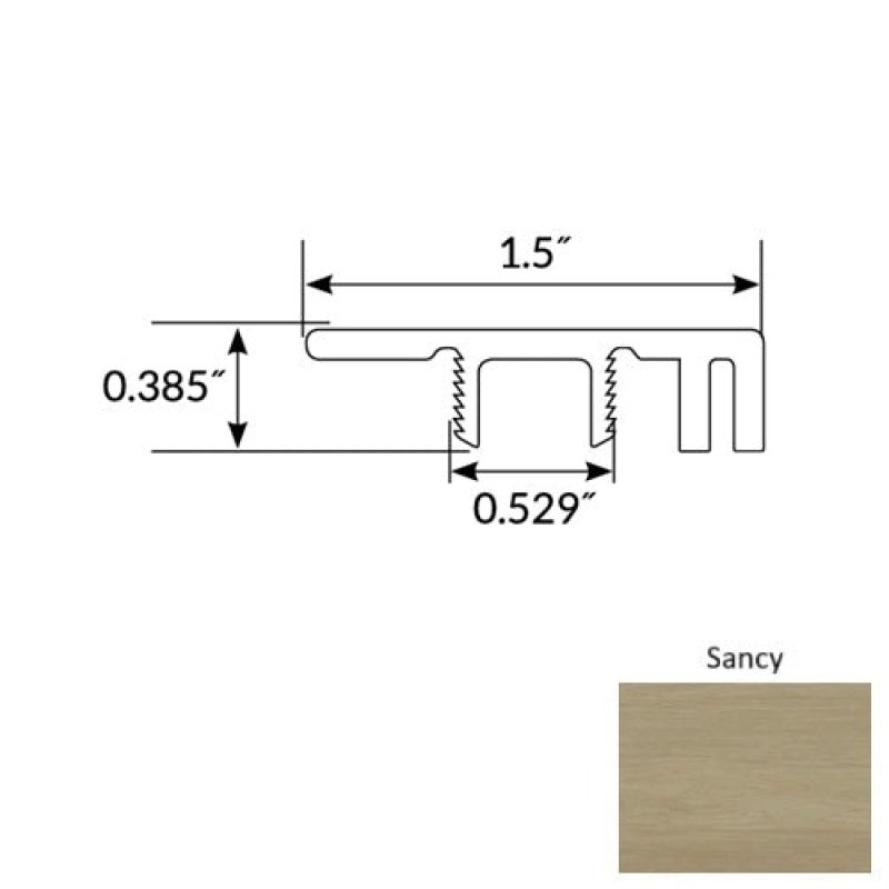 Diamond Sancy Luxury Vinyl Moulding / Trim - 94" End Cap - Commercial Ceramic Bead Uv Coating