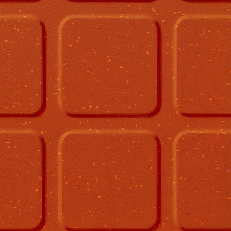 Johnsonite Orange Mary Raised Square Color Splash Speckled Rubber Tile