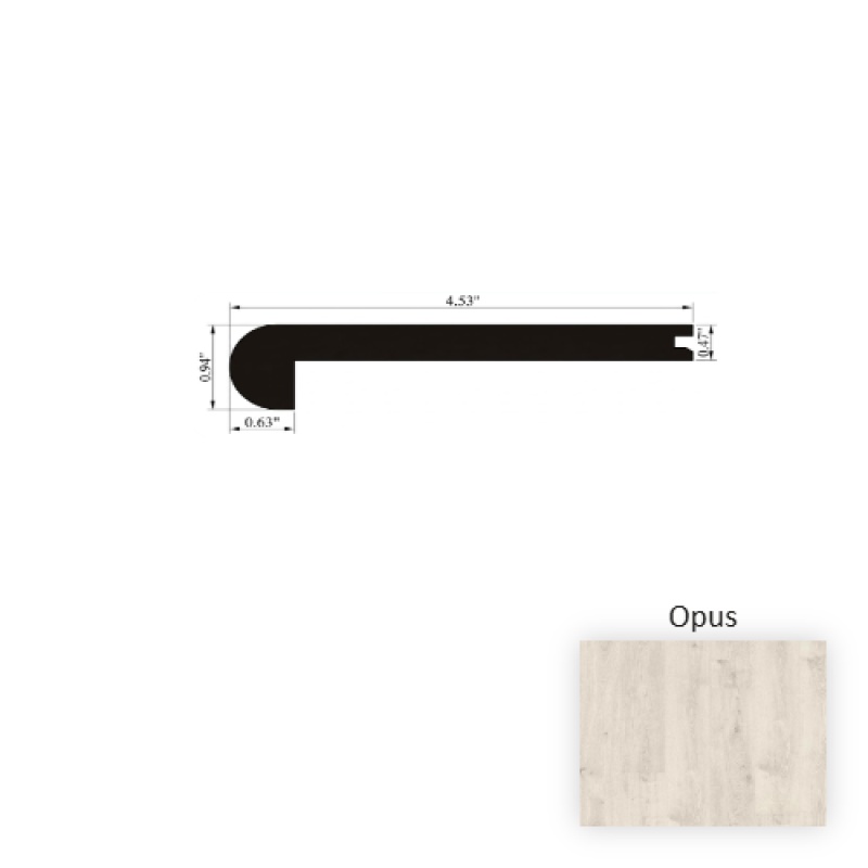 Crescendo Opus Laminate Wood Moulding / Trim - 4.5" X 94" Flush Stair Nose - Textured