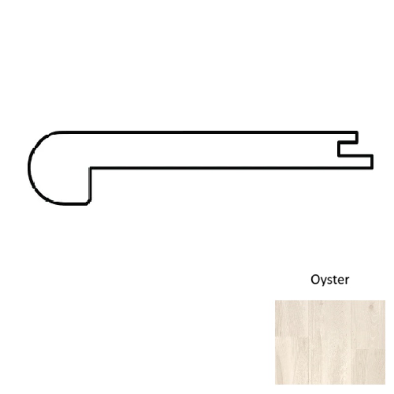 Nuvo Max 8 Beach House Oyster Luxury Laminate Wood Moulding / Trim - 4.53" X 94.48" Flush Stair Nose - Aluminum Oxide