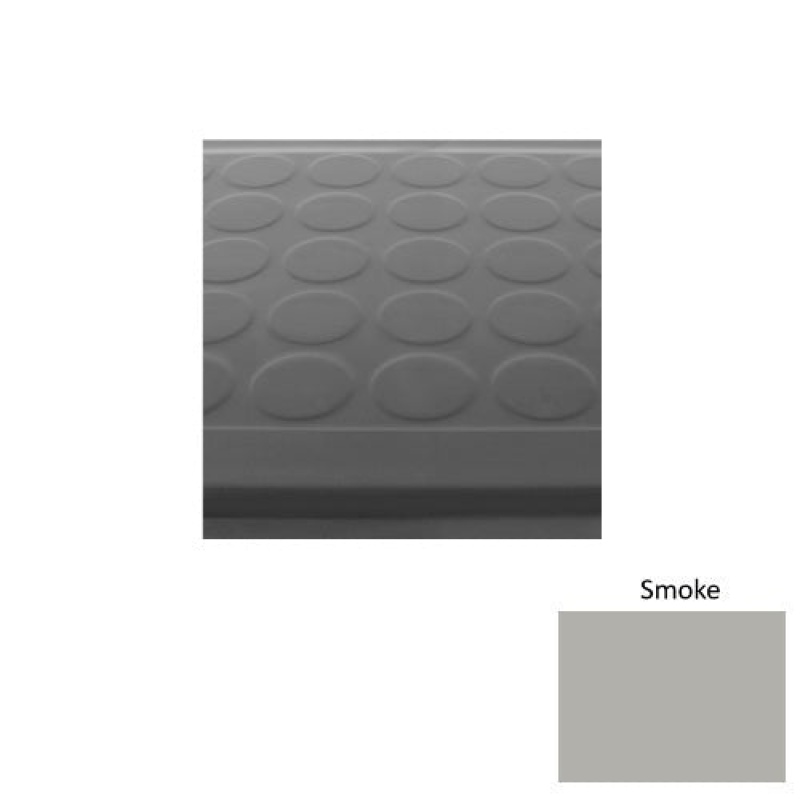 Solid 92 Smoke Low Profile Raised Circular Rubber (Sq) With Black Abrasive Strip Stair Tread - Textured