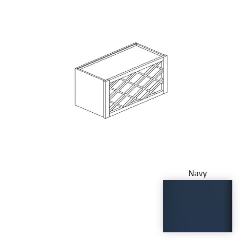 Navy Wood Kitchen Wall Cabinet