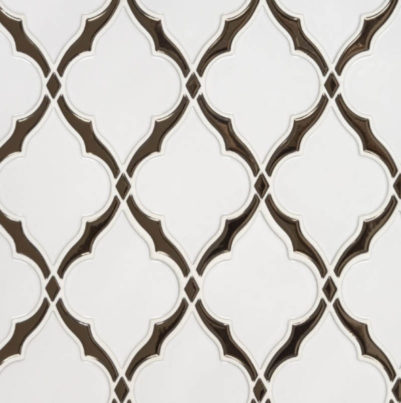 Victorian Light Ceramic Mosaic - Arabesque - Glossy
