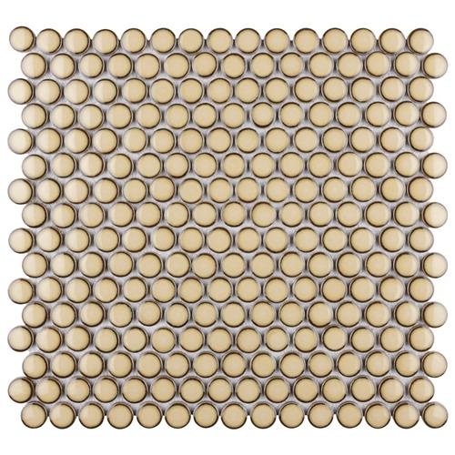 Hudson Caffe Porcelain Mosaic - Penny Round - Glossy